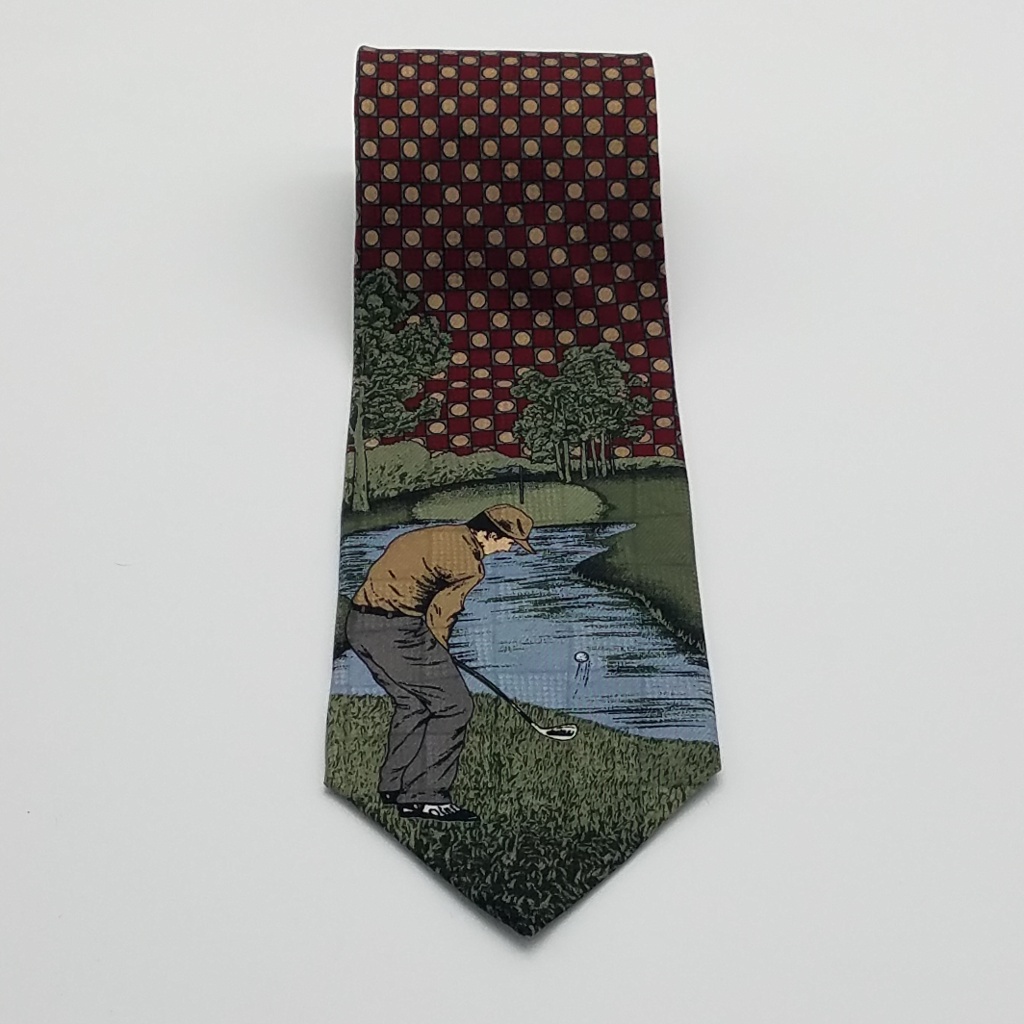 Pebble Beach Neckwear Golf Novelty Tie Silk Usa